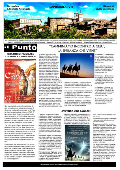 Notiziario parrocchiale Dicembre 2025