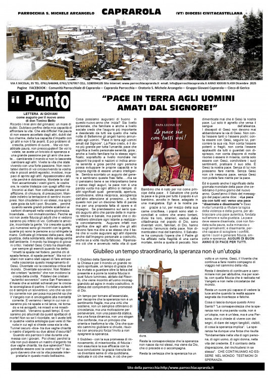 Notiziario parrocchiale Gennaio 2026