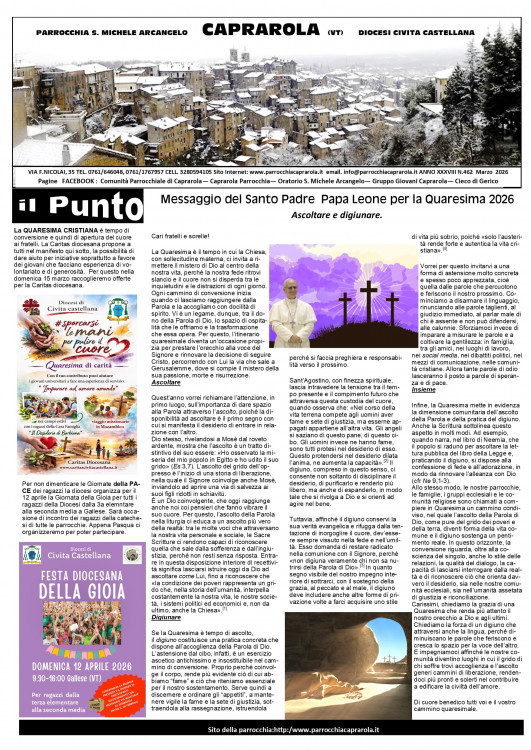 Notiziario parrocchiale  Marzo2026