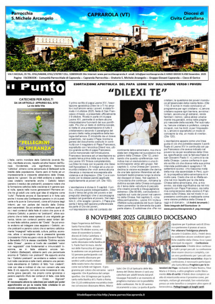 NOTIZIARIO  DEL MESE DI NOVEMBRE 2025