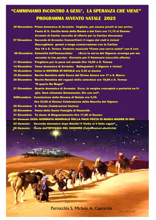 PROGRAMMA DI AVVENTO E NATALE 2025
