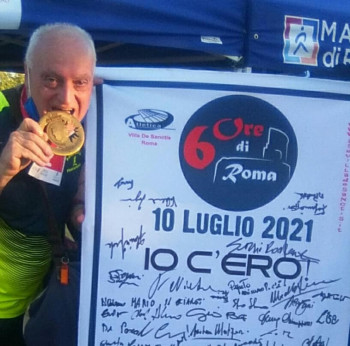 il mitico Marcello dopo la premiazione