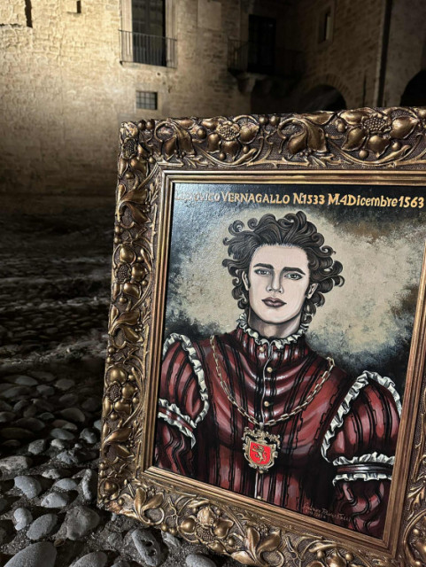 Il mio quadro, appena arrivato al Castello di Carini